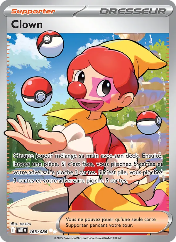 Carte Pokémon Clown de l'extension Flamme Blanche