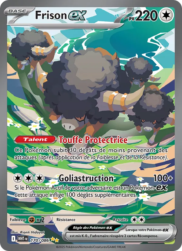 Carte Pokémon Frison-ex de l'extension Flamme Blanche
