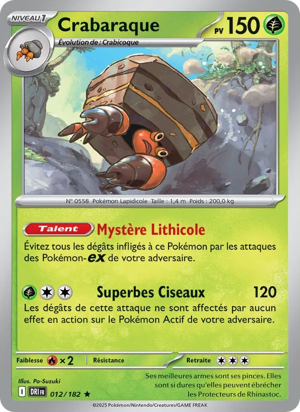 Carte Pokémon Crabaraque de l'extension Rivalités Destinées