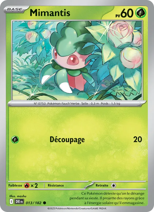 Carte Pokémon Mimantis de l'extension Rivalités Destinées