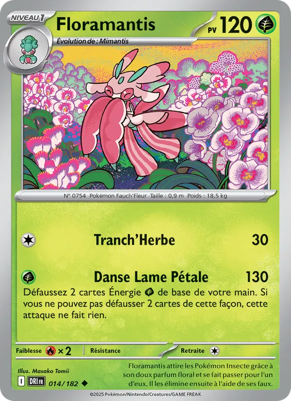 Carte Pokémon Floramantis de l'extension Rivalités Destinées
