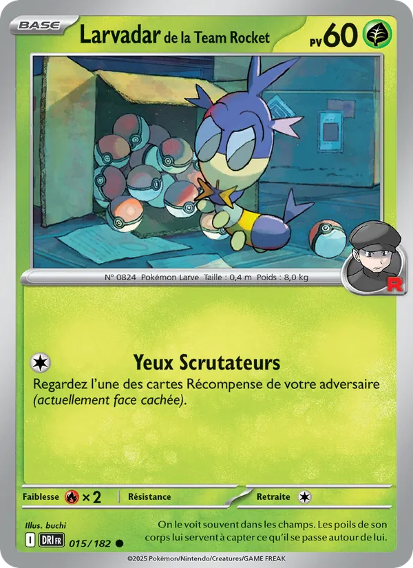 Carte Pokémon Larvadar de la Team Rocket de l'extension Rivalités Destinées