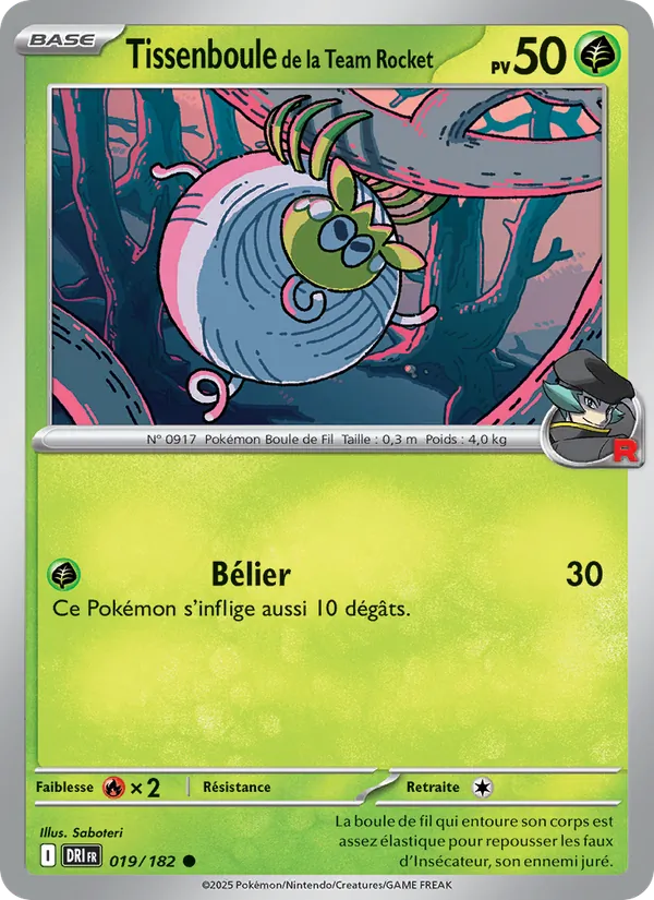 Carte Pokémon Tissenboule de la Team Rocket de l'extension Rivalités Destinées