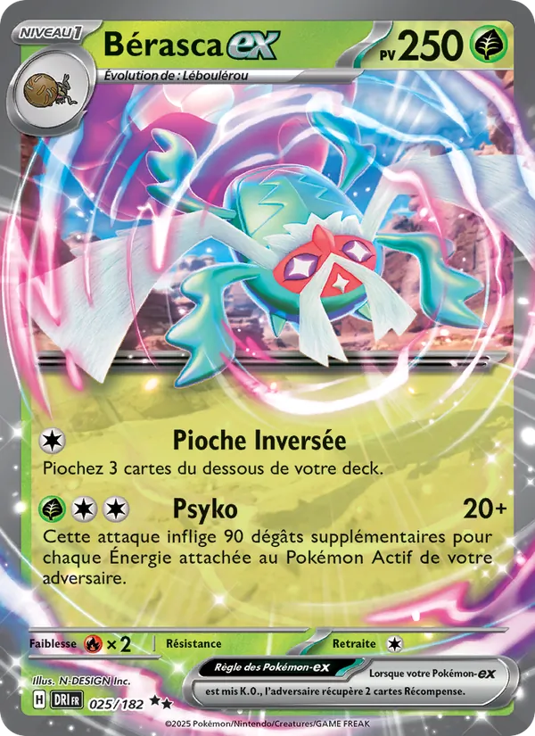 Carte Pokémon Bérasca-ex de l'extension Rivalités Destinées