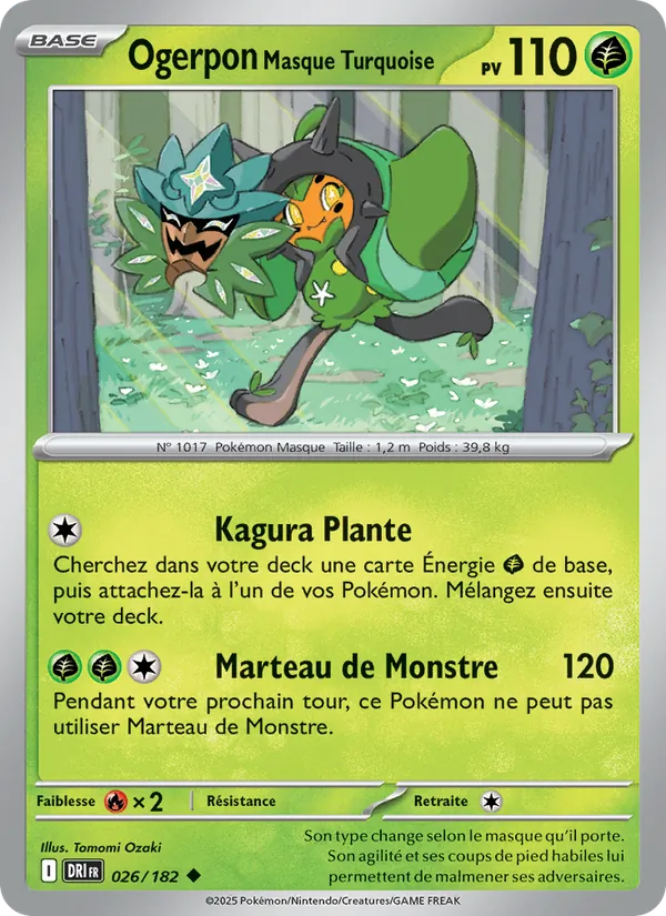 Carte Pokémon Ogerpon Masque Turquoise de l'extension Rivalités Destinées