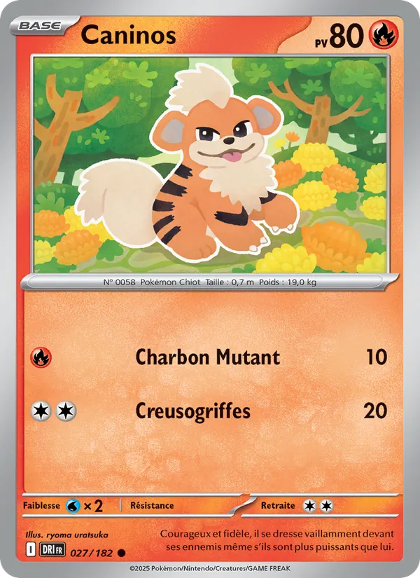 Carte Pokémon Caninos de l'extension Rivalités Destinées