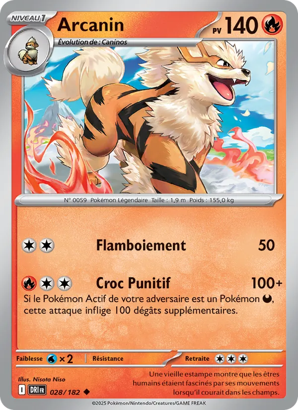 Carte Pokémon Arcanin de l'extension Rivalités Destinées