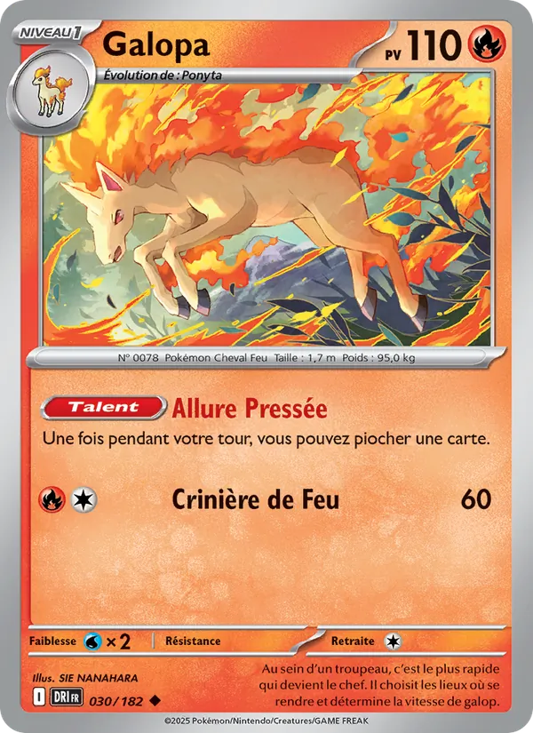 Carte Pokémon Galopa de l'extension Rivalités Destinées