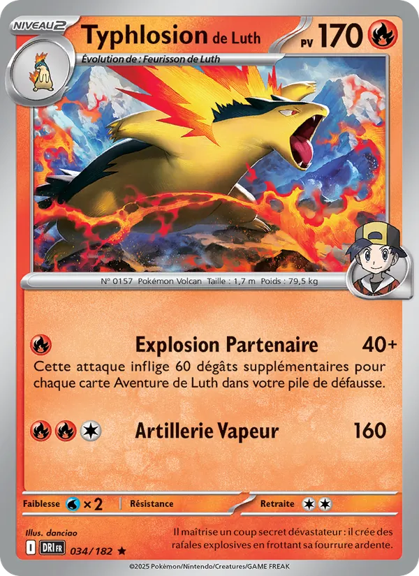 Carte Pokémon Typhlosion de Luth de l'extension Rivalités Destinées