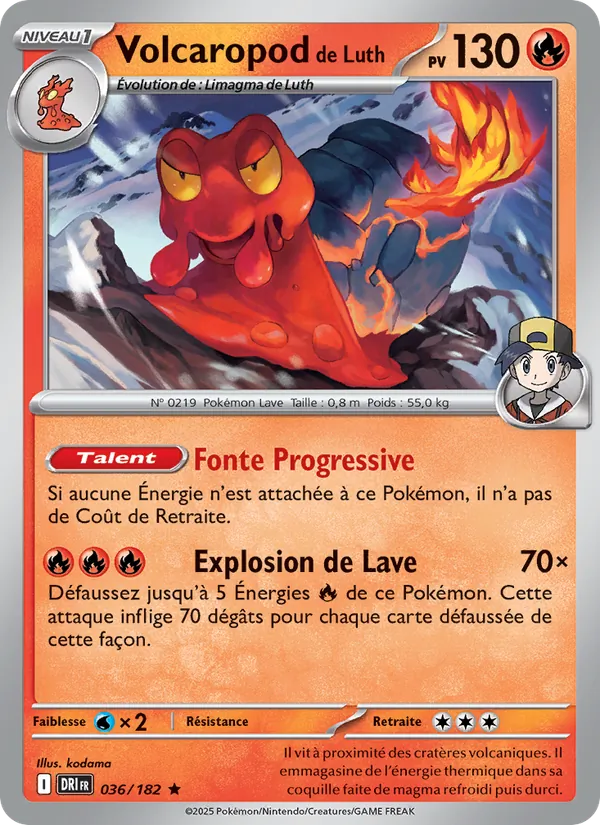Carte Pokémon Volcaropod de Luth de l'extension Rivalités Destinées