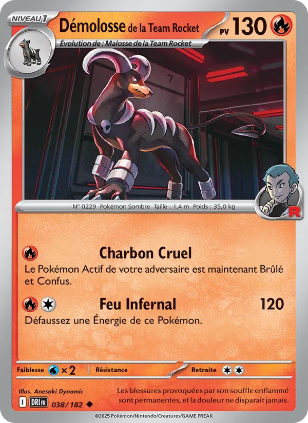Carte Pokémon Démolosse de la Team Rocket de l'extension Rivalités Destinées