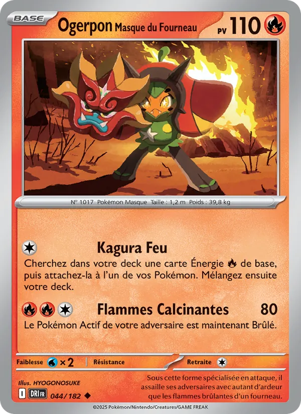 Carte Pokémon Ogerpon Masque du Fourneau de l'extension Rivalités Destinées