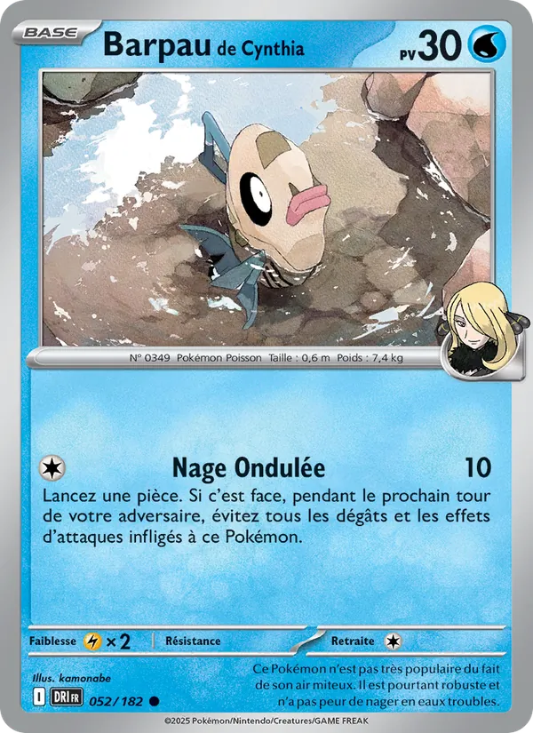 Carte Pokémon Barpau de Cynthia de l'extension Rivalités Destinées