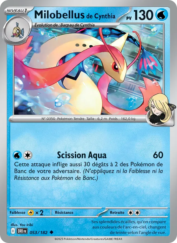 Carte Pokémon Milobellus de Cynthia de l'extension Rivalités Destinées