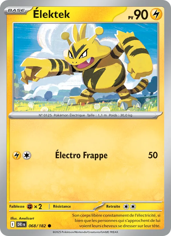 Carte Pokémon Élektek de l'extension Rivalités Destinées