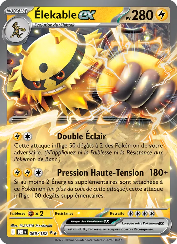 Carte Pokémon Élekable-ex de l'extension Rivalités Destinées