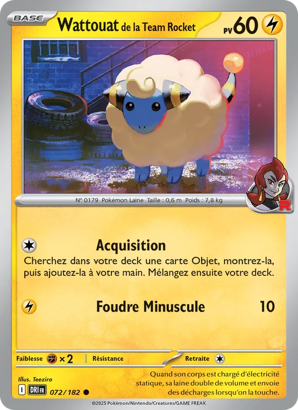 Carte Pokémon Wattouat de la Team Rocket de l'extension Rivalités Destinées