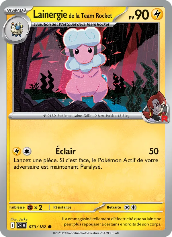 Carte Pokémon Lainergie de la Team Rocket de l'extension Rivalités Destinées