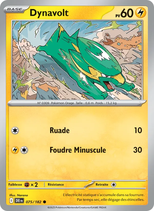 Carte Pokémon Dynavolt de l'extension Rivalités Destinées