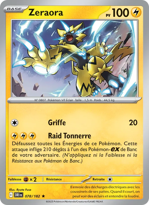 Carte Pokémon Zeraora de l'extension Rivalités Destinées