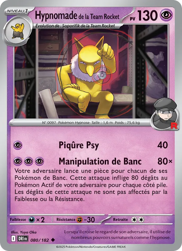 Carte Pokémon Hypnomade de la Team Rocket de l'extension Rivalités Destinées