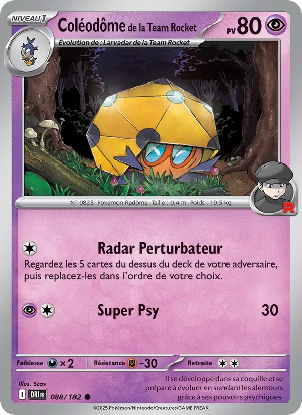 Carte Pokémon Coléodôme de la Team Rocket de l'extension Rivalités Destinées
