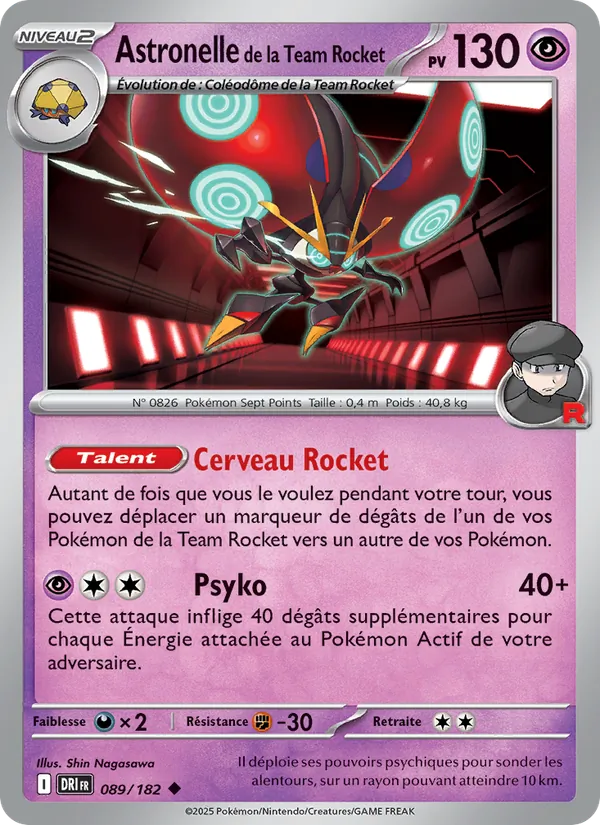 Carte Pokémon Astronelle de la Team Rocket de l'extension Rivalités Destinées