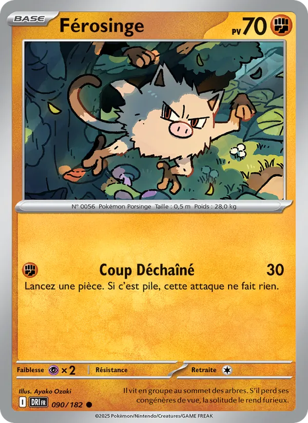 Carte Pokémon Férosinge de l'extension Rivalités Destinées