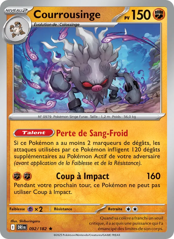 Carte Pokémon Courrousinge de l'extension Rivalités Destinées
