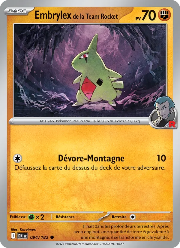 Carte Pokémon Embrylex de la Team Rocket de l'extension Rivalités Destinées