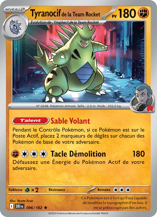 Carte Pokémon Tyranocif de la Team Rocket de l'extension Rivalités Destinées