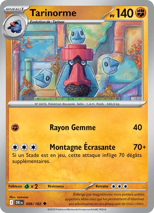 Carte Pokémon Tarinorme de l'extension Rivalités Destinées