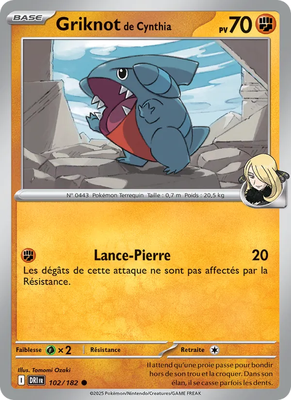 Carte Pokémon Griknot de Cynthia de l'extension Rivalités Destinées