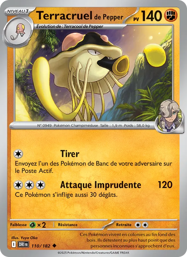 Carte Pokémon Terracruel de Pepper de l'extension Rivalités Destinées