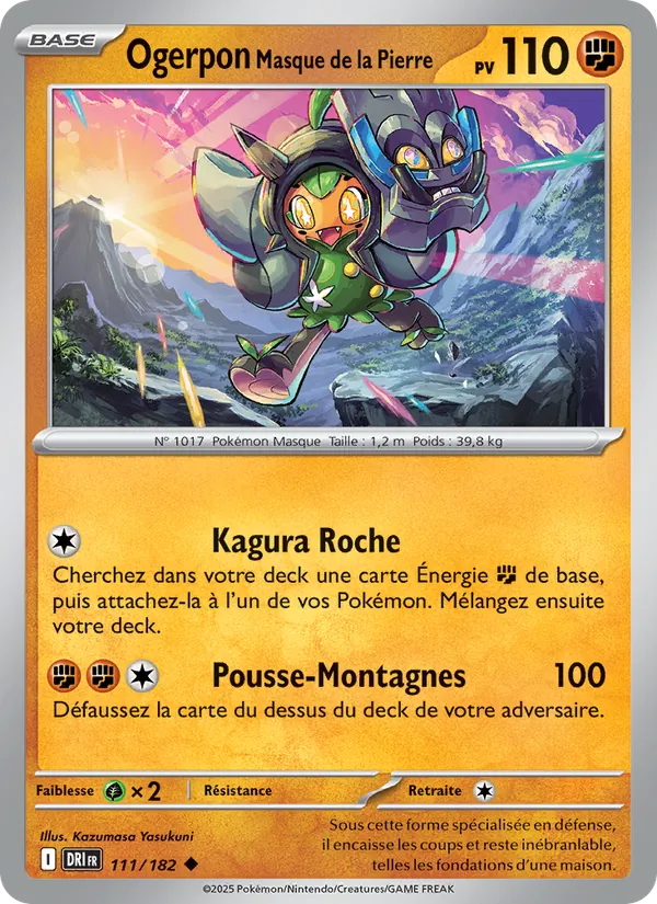 Carte Pokémon Ogerpon Masque de la Pierre de l'extension Rivalités Destinées