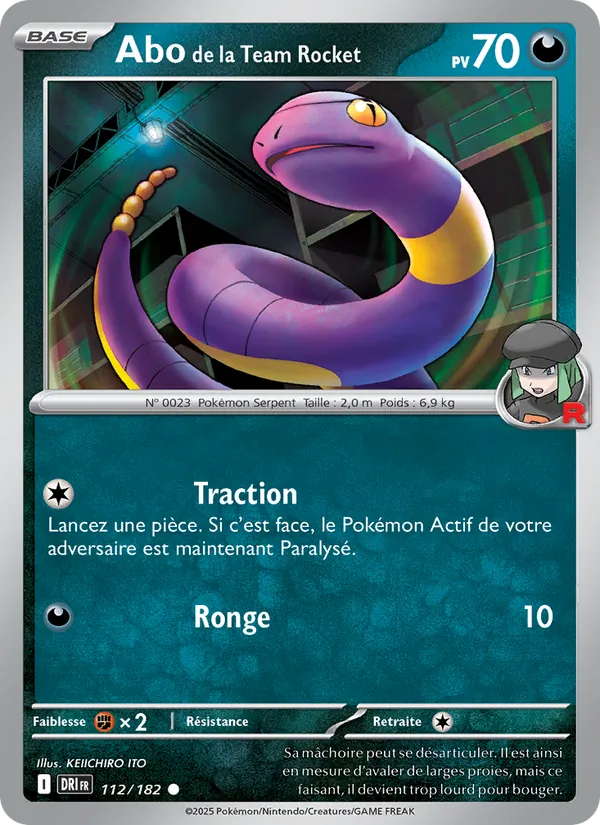 Carte Pokémon Abo de la Team Rocket de l'extension Rivalités Destinées
