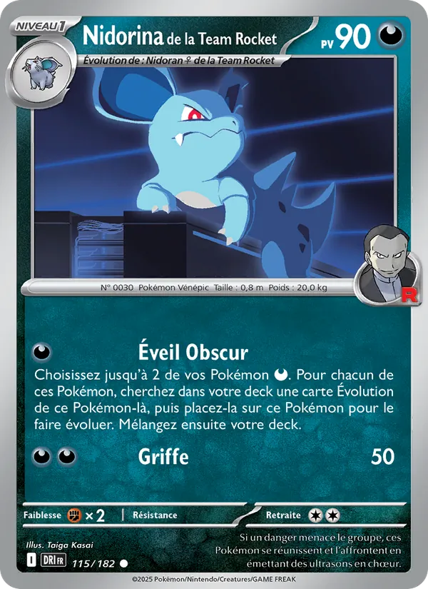 Carte Pokémon Nidorina de la Team Rocket de l'extension Rivalités Destinées
