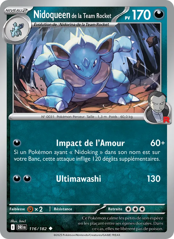 Carte Pokémon Nidoqueen de la Team Rocket de l'extension Rivalités Destinées