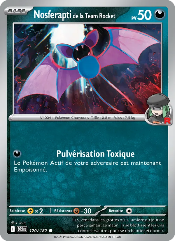 Carte Pokémon Nosferapti de la Team Rocket de l'extension Rivalités Destinées
