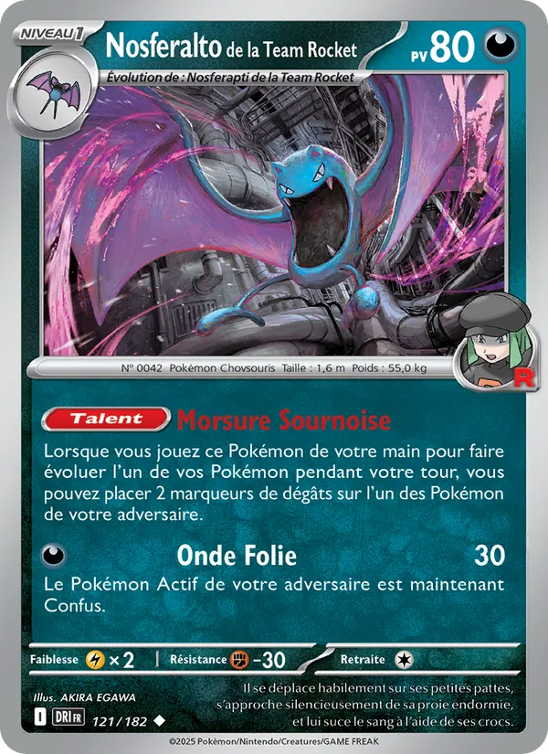Carte Pokémon Nosferalto de la Team Rocket de l'extension Rivalités Destinées