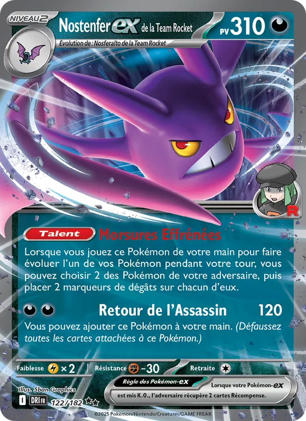 Carte Pokémon Nostenfer-ex de la Team Rocket de l'extension Rivalités Destinées