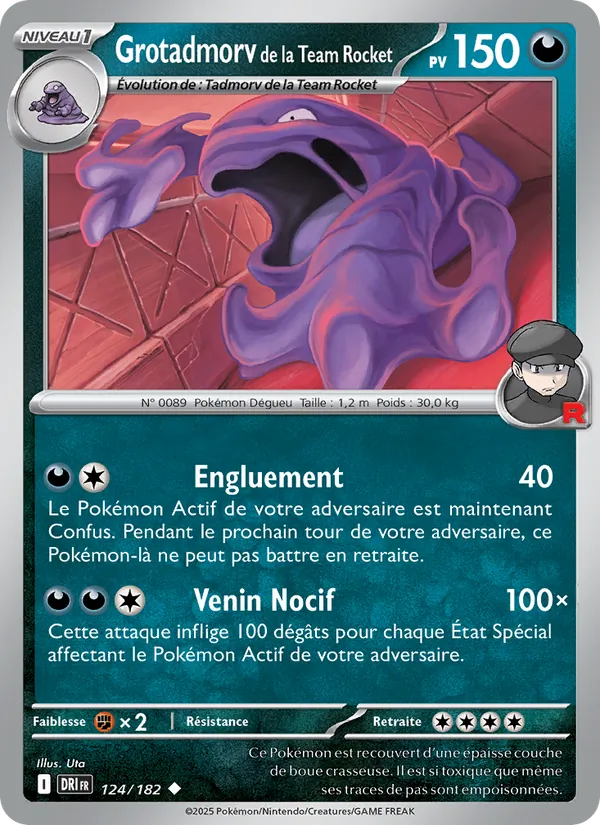 Carte Pokémon Grotadmorv de la Team Rocket de l'extension Rivalités Destinées