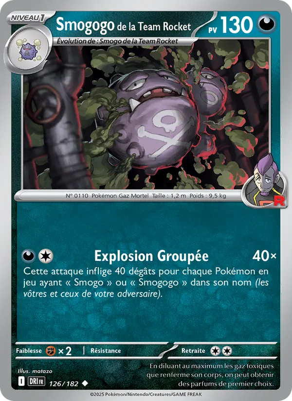 Carte Pokémon Smogogo de la Team Rocket de l'extension Rivalités Destinées