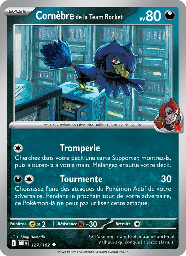 Carte Pokémon Cornèbre de la Team Rocket de l'extension Rivalités Destinées