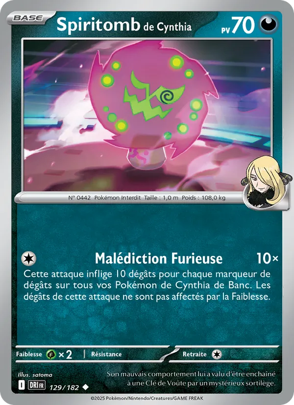 Carte Pokémon Spiritomb de Cynthia de l'extension Rivalités Destinées