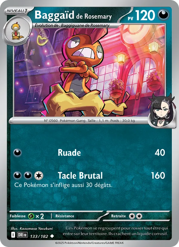 Carte Pokémon Baggaïd de Rosemary de l'extension Rivalités Destinées