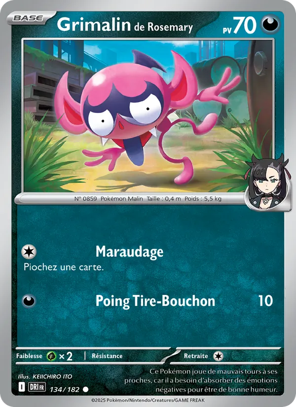 Carte Pokémon Grimalin de Rosemary de l'extension Rivalités Destinées