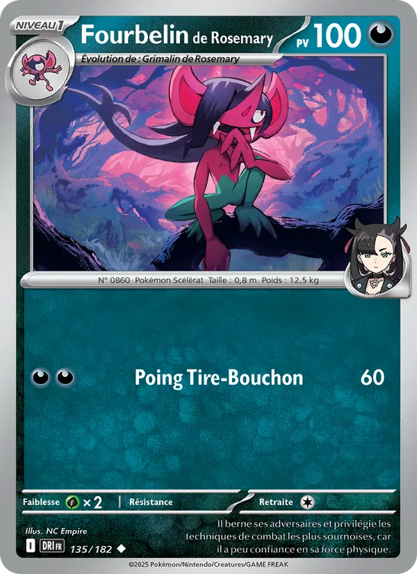 Carte Pokémon Fourbelin de Rosemary de l'extension Rivalités Destinées