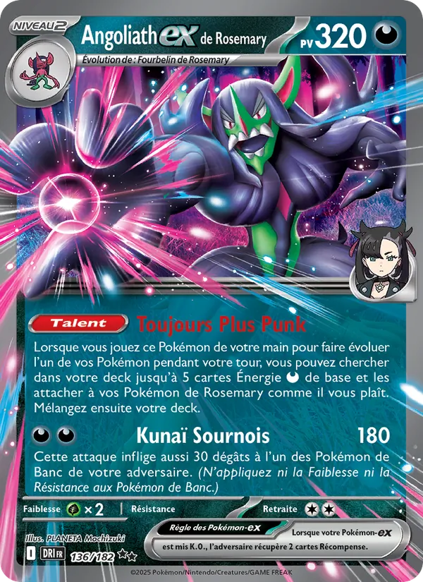Carte Pokémon Angoliath-ex de Rosemary de l'extension Rivalités Destinées
