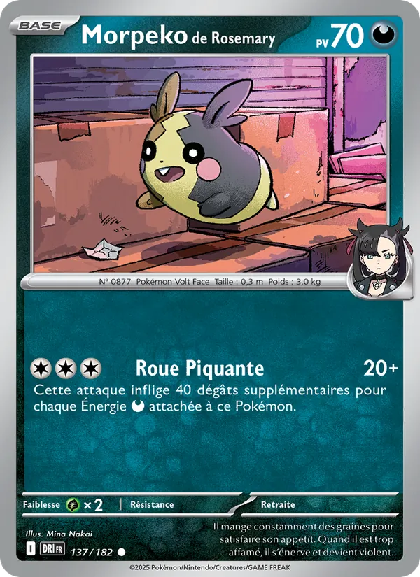 Carte Pokémon Morpeko de Rosemary de l'extension Rivalités Destinées